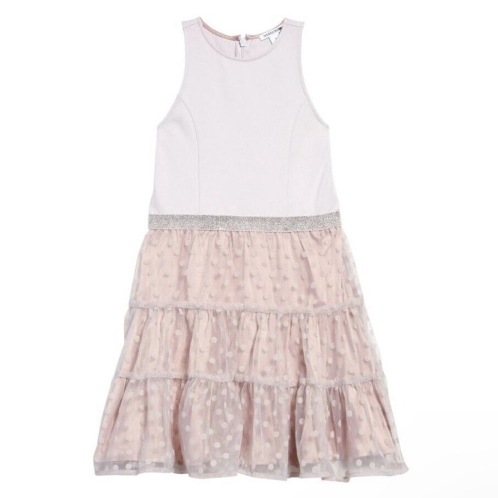 Nordstrom Ruffle Tank Purple Loft Dots Dress - Size 14